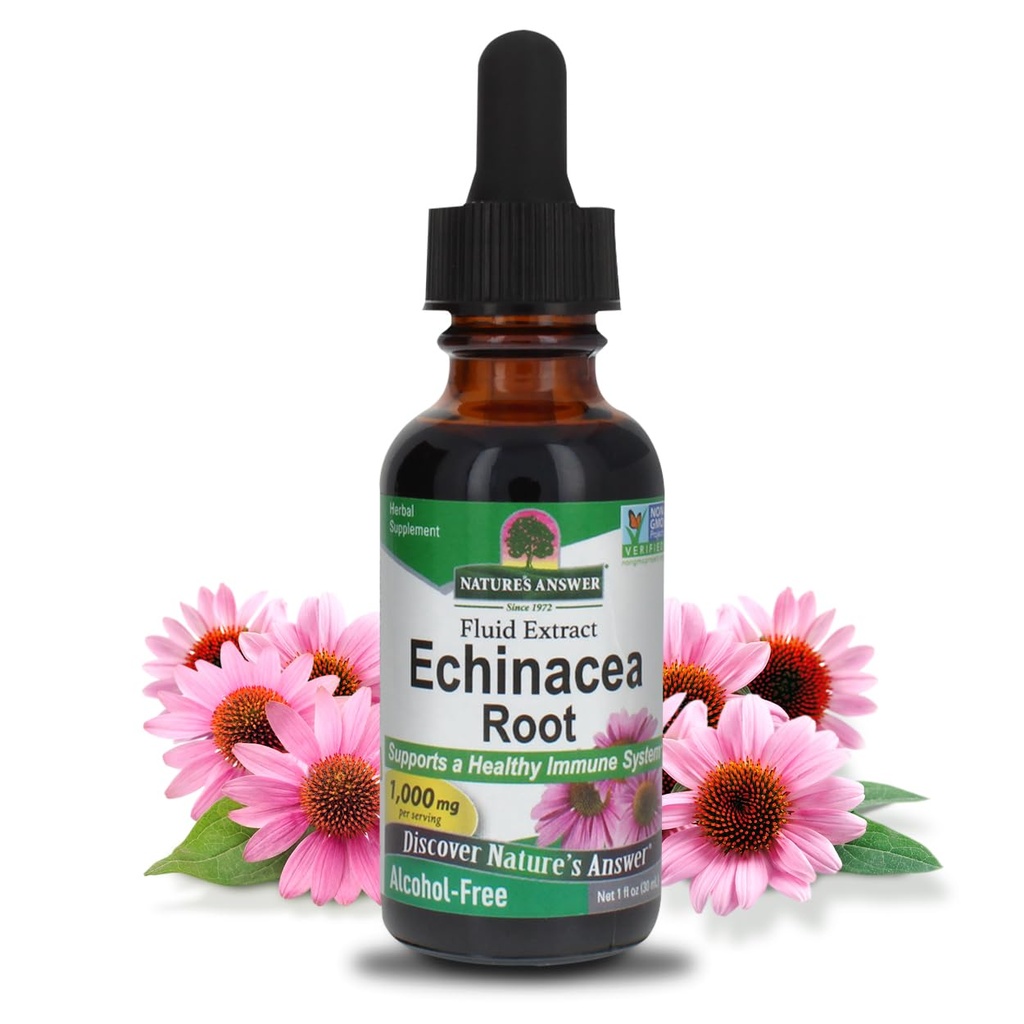 Respuesta de la naturaleza Echinacea Alcohol Gratuito Extracto 1 Fluid Ounce ← Promueve la Wellness general Silencio Natural Immune Booster ← Reductor Inflamatorio