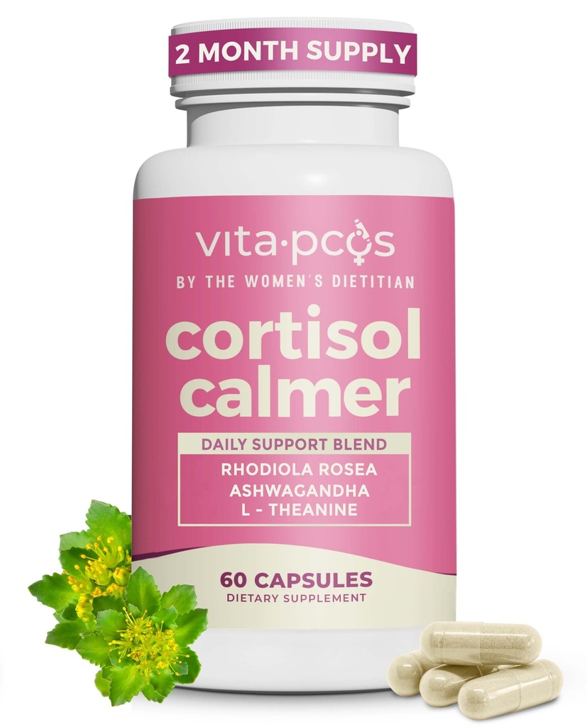 Cortisol Supplement for Women – Cortisol Vitamins for Endocrine & Energy Stabilizing Formula for Women – Rhodiola Rosea Extract, Ashwagandha, L-Theanine, & Phosphatidylserine – 60 Capsules