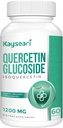 Quercetina Glucoside 1200mg Suplementos - Isoquercetina con 6X Bioavailability,60 Veggie Capsules,Contain Black Pepper & Rutin para Max Absorption