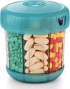 Organizador de suplementos extra grande con XL 7 Grandes Compartimientos, TPU Soft Lid Fácil de Cargar y utilizar dispensador de píldoras, 1 Mes de Jumbo Vitamin Holder Almacenamiento