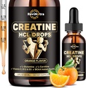 Cretina HCL gotas líquidas para hombres & mujeres, 1500 mg de clorhidrato de crema líquida, alta absorción, 2 Fl Oz Orange Flavor