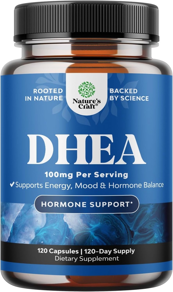 DHEA 100mg para Hombres y Mujeres - Vegan High Strength DHEA Suplemento para Mujer & Hombre Enhanced Energy and Hormone Balance " - Womens Hormone Balance Suplemento (4 Month Supply)