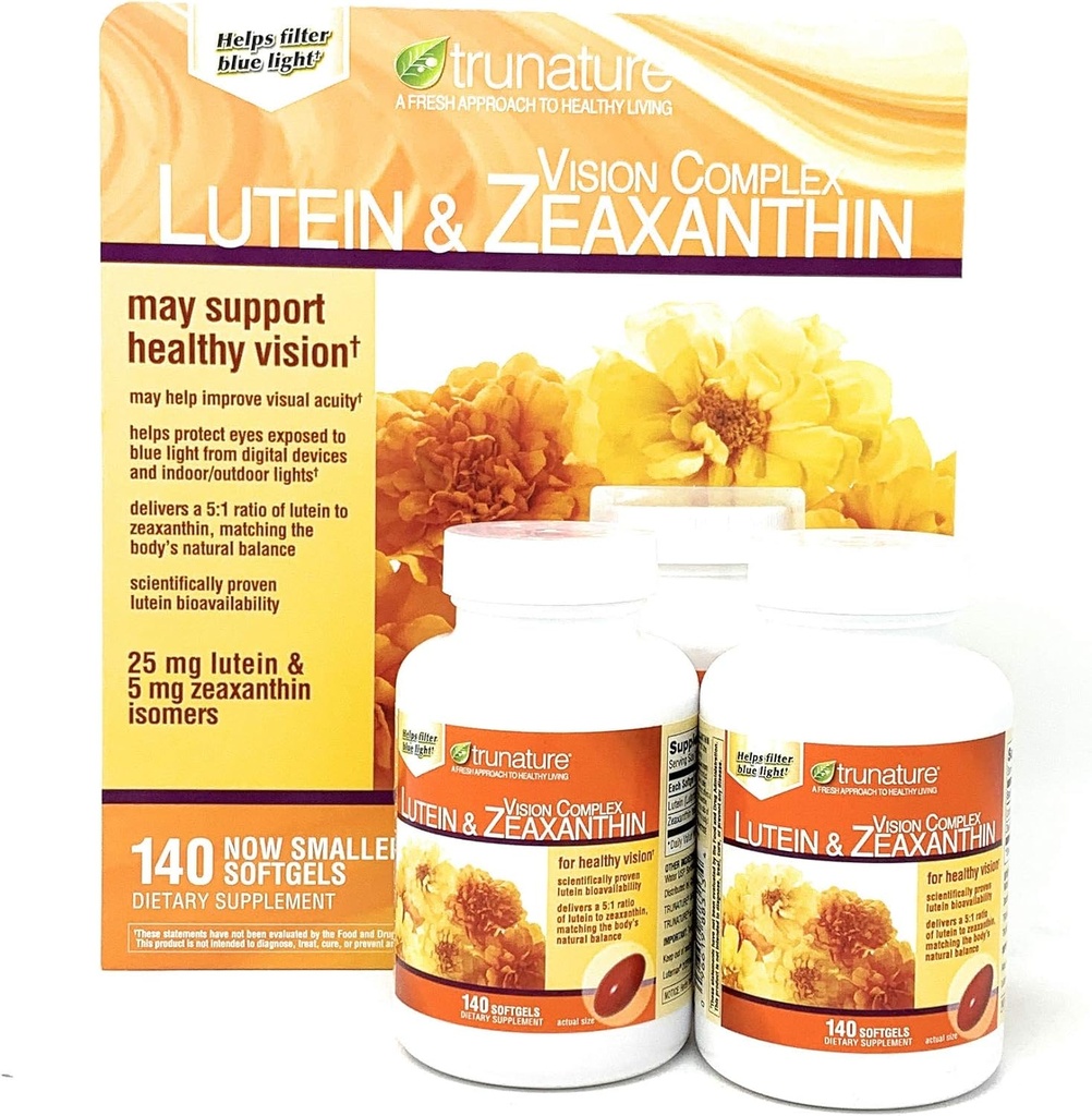Complejo de Visión de Trunature Lutein y Zeaxanthin MegaSize 3Pack (140 Cuenta Cada )