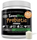 TummyWorks Pólvora Probiótica para perros &amp; gatos. Probióticos para la salud digestiva, apoyo inmunológico, diarrea, gas, picazón " alergias estacionales. Con Enzimas Digestivos & Prebióticos. Made in USA - 160 Scoops