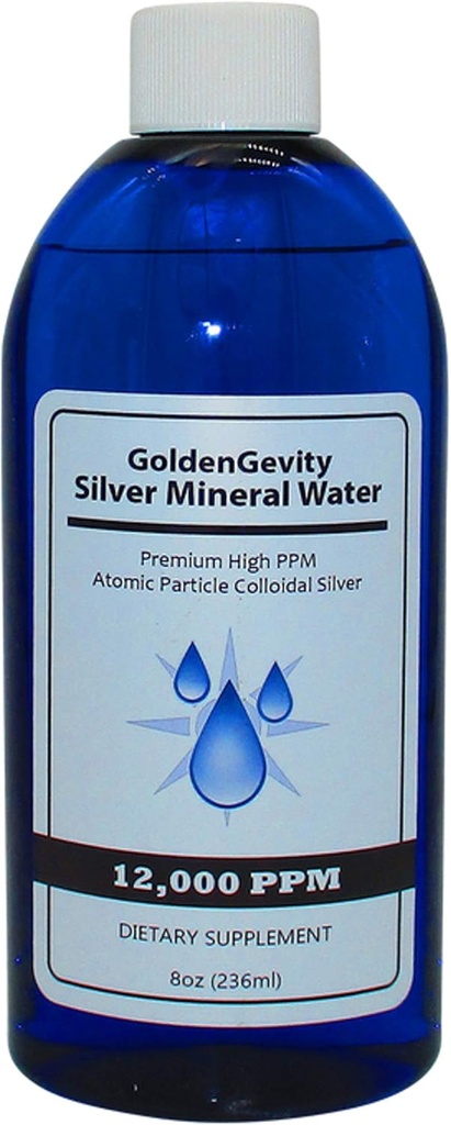 12.000 PPM Bioactive Atomic Colloidal Silver, 8 oz ← Non-Toxic, Non-GMO Trace Mineral Immune Support Suplemento