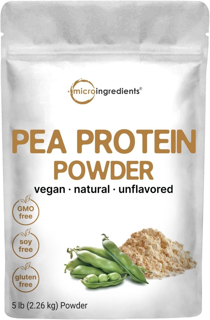 Micro Ingredientes North American Grown, Pea Protein Powder, 5 libras Silencioso Planta Basada, Desarrollado  tolera Completa Vegan Protein Fuente – 27g Servir  durable Rich in BCAAs & EAAs ← Non-GMO, Keto Friendly