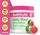 Suplemento de fibra para hombres y mujeres – Pólvora de fibra diaria premium de acacia orgánica con colágeno añadido, electrolitos " probióticos: sin rubor, estreñimiento " Gut Health Support (Watermelon)