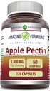 Fórmulas asombrosas Apple Pectin 1400 Mg Suplemento Silenciosos Silenciosos No-OMG Silenciosos Libres de gluten Made in USA (1 Pack Silencio 120 Conde)