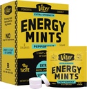 Viter Energy Caffeine Mints 80mg Extra Strength - 90 piezas asfixiadas con vitaminas B. Sugar Free Vegan Breath Mint. Energize Nootropic Focus Booster for Fast Alertness (Peppermint Flavor, 30 Pack)