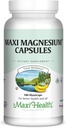 Magnesium Capsules - Producción de energía - Muscle & Nerve Health - Soporte de bonificación - Suplemento de magnesio de óxido de magnesio, óxido de magnesio y cítrate de magnesio - 180 Conde de Maxi Health
