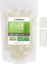 XPRS Nutra Vegan Size 000 Empty Capsules - 500 Cuentas Clear Empty Vegan Vegetarian Empty Pill Capsules - DIY Vegetal Capsule Filling - Veggie Caps Pills