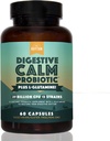 Natural Rhythm Digestive Calm Probiotic (Plus L-Glutamina) 25 Billones CFU y 13 Strains. - Soporte natural para mejor digestión - para Bloating & Constipation + Gas Relief & Leaky Gut - 60 cápsulas.