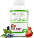 Tablas multivitamínicas bariSlim - 45 mg Hierro - Vitamina Bariatrica Suplemento para Cirugía Postcaria Incluye Bypass Gástricos & Sleeve Gástrica ← Berry mixto (90 Conde)