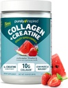 Collagen puramente inspirado y polvo de crema, fresa de sandía - 10g Collagen & 3g Creatine Builds Lean Muscle - Flavored Drink Mix with Key Electrolytes - Gluten-Free & Zero Sugar