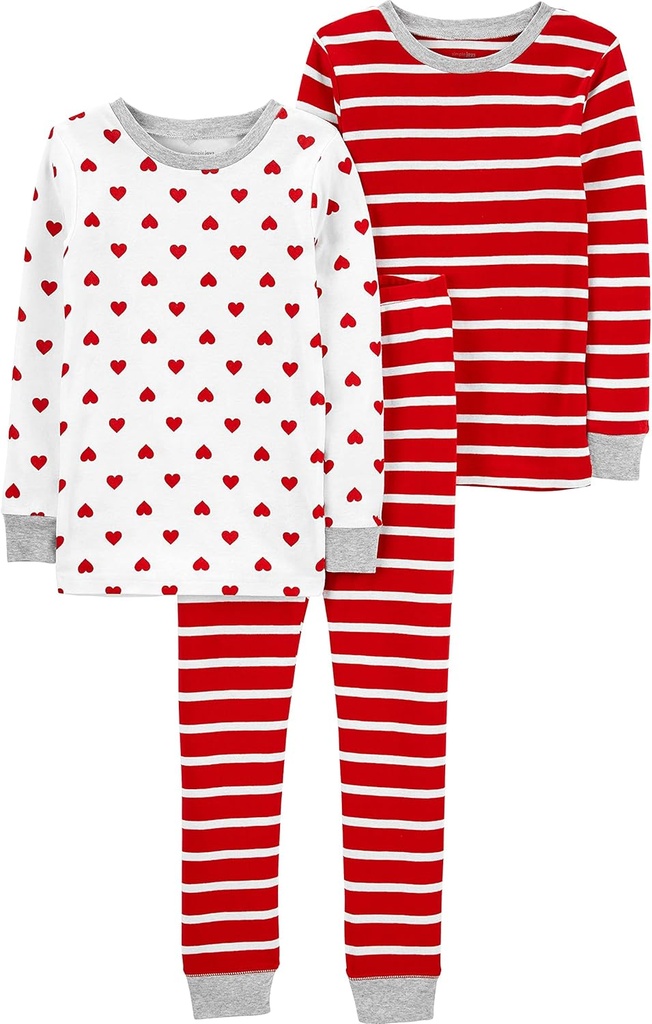 Joyas simples del bebé de Carter 3-Piece Snug-fit Cotton Holiday Pajama Set