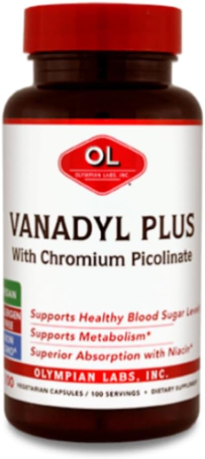 Laboratorios Olímpicos Vanadyl Plus Formulado con cromo Picolinato y Niacin 100 cápsulas