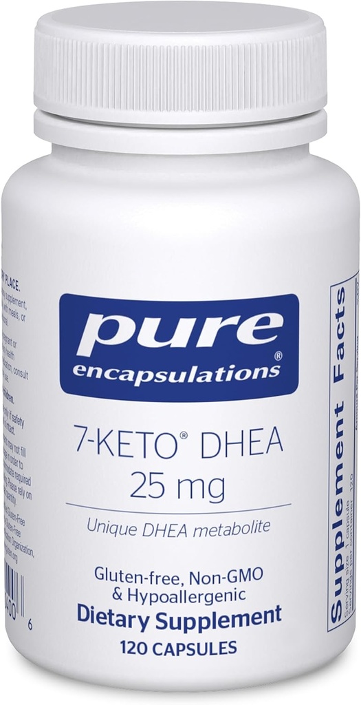 Encapsulaciones puras 7-Keto DHEA 25 mg Metabolito Suplemento de Apoyo a la Termogénesis*
