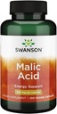 Swanson Malic Acid - Natural Supplement Promoting Cellular Energy Production - Supplement Formula to Help Nourish & Energizes Muscles - (100 Veggie Capsules, 600 mg cada uno)