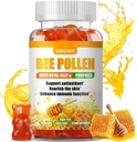 Bee Pollen Gummies con 1000mg Bee Pollen, 300mg Royal Jelly, 300mg Propolis,Calcium y Vitamina B6,C para la piel de las personas, inmunidad, energía, sabor de miel (60 Conteo)