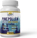 Pine Pollen 600mg Vegan Gluten Free Non GMO Natural Superfood Vitaminas Minerales Suplemento dietético 60 cápsulas - 1 mes de suministro