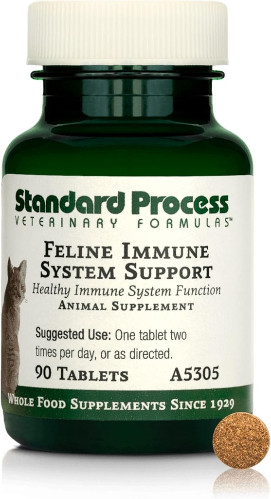 Standard Process Inc. Feline Immune System Support - Suplemento nutricional para Feline Immune Health Support - Cat Supplement Tablets to Aid Healthy Immune Cells & Tissue - 90 cuadros