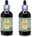Tomo de limón (Thymus x Citriodorus) Glicérito, hierba seca orgánica Extracto líquido libre de alcohol (Marca: HerbalTerra, Proudly Made in USA) 2x4 fl.oz (2x120 ml)