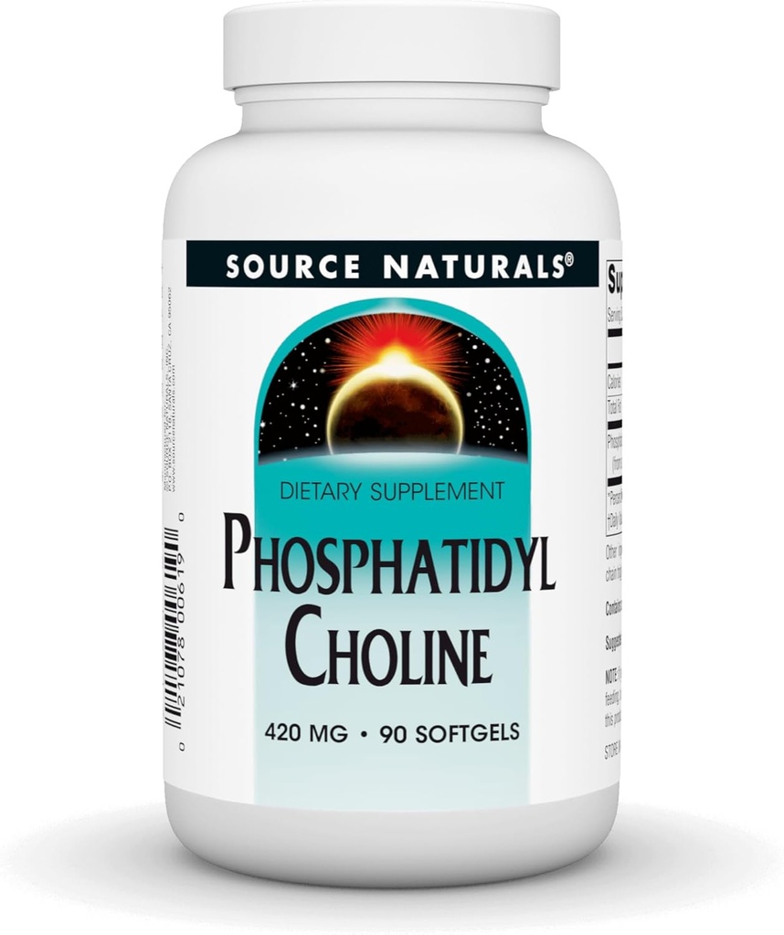 Fuente Natural Phosphatidyl Choline, en Lecithin 420 mg Suplemento dietético - 90 Softgels