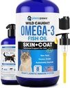Omega 3 aceite de pescado para gatos - mejor que el aceite de salmón - Kitten & gato vitaminas y suplementos - Cat Dandruff Tratamiento - Aceite de pescado líquido para mascotas - Soporte de cama - Cat Health Supplies for All Ages