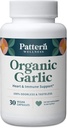 Pattern Wellness Odorless Ajo orgánico – 1000mg – Immune, Circulatory & Heart Health Support – Non-GMO & Gluten Free – 30 cápsulas Vegan