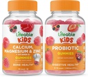 Magnesio de calcio vital para niños y cinc + Probiótico 2 billón CFU Niños, Gluten Free, GMO Gratis, Chewable Gummy