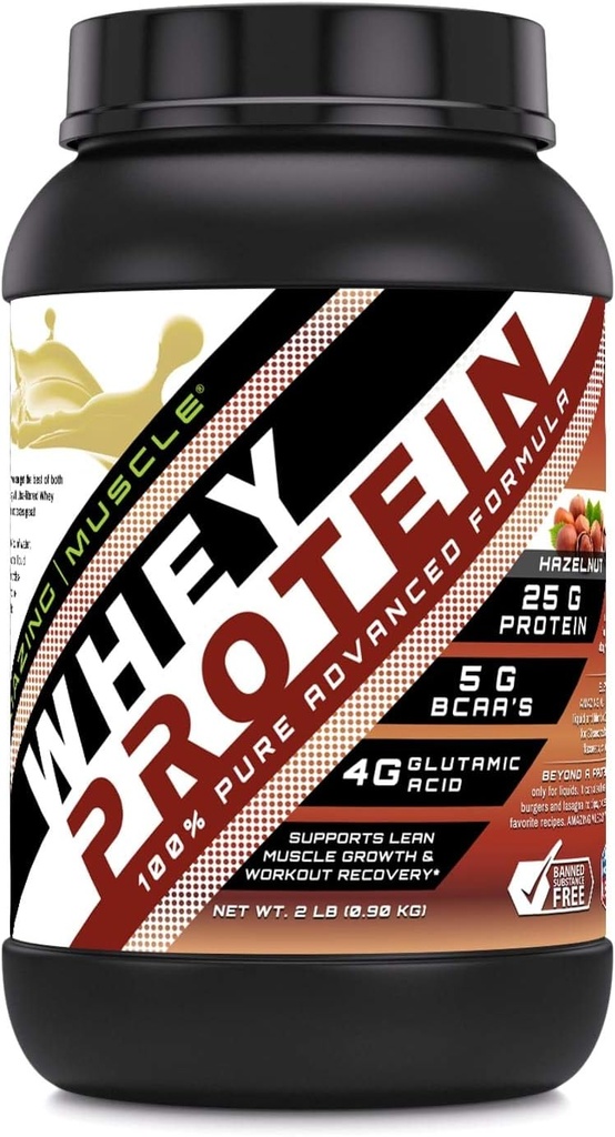 [BRSWGBIHCEMAIF3K] Increíble musculo Whey Protein Isolate " Concentrate 25 G per Serving Supplement TEN Hazelnut Flavor TENIDO 2 Lb (0,90 Kg) ANTE No-GMO ANTE