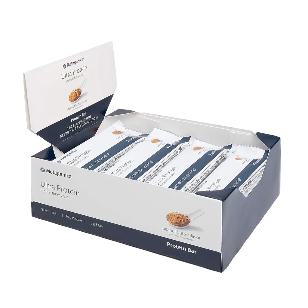 Metagenics Ultra Protein Bar - High Protein Meal Replacement - Gluten-Free, Low Sugar, with Fiber, Iron & Calcium - Individually Wrapped - 12 Bars