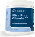 Mejora de la vida Polvo de vitamina C ultra puro - 1.100 mg Suplemento de vitamina C ácido ascórbico - 227 Servicios