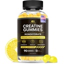 Efectivamente Nutra Creatine Monohydrate Gummies - 1g Creatine per Gummy - Vegan Muscle & Strength Suplemento para Hombres - Apoya el Crecimiento del Musculo, Energía, Resistencia - Lemon Flavor, Made in USA (90ct)