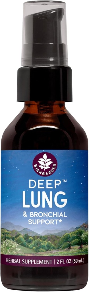 WishGarden Herbs Deep Lung & Bronchial Support - Natural Lung Support Supplement and Lung Cleanse for Smokers with Mullein Leaf, Supports Lung Health and Lung Detox, Promotes Lung Strength, 2oz