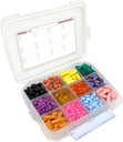 12 Compartimiento Caja de gran pill con sello hermético - Caja de med impermeable de gas de silicona con mapa de medicamentos (12 Compartimiento, 1 paquete)
