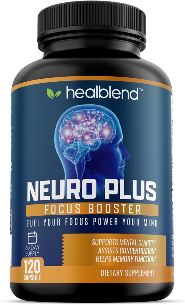 B12 Vitamina 500 mcg con Alpha GPC, DMAE, Gingko Biloba, Rhodiola - Vegan Brain Booster Suplemento para Memoria y Focus - 120 Brain Cognitive Capsules