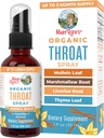 MaryRuth Organics USDA Organic Throat Spray with Mullein Leaf TEN Marshmallow Root & Licorice Root & Thyme Leaf ANTE Vanilla ANTE 4 Herbal Blend ← Non-GMO TEN Vegan TEN Gluten Free Silencio 1 Fl Oz TENIDO Hasta 100 Servings