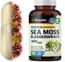 BIO KRAUTER Irish Sea Moss Capsules 1600 mg - 250 Conde - Vegan Bladderwrack con Chondrus Crispus Sea Moss Suplemento