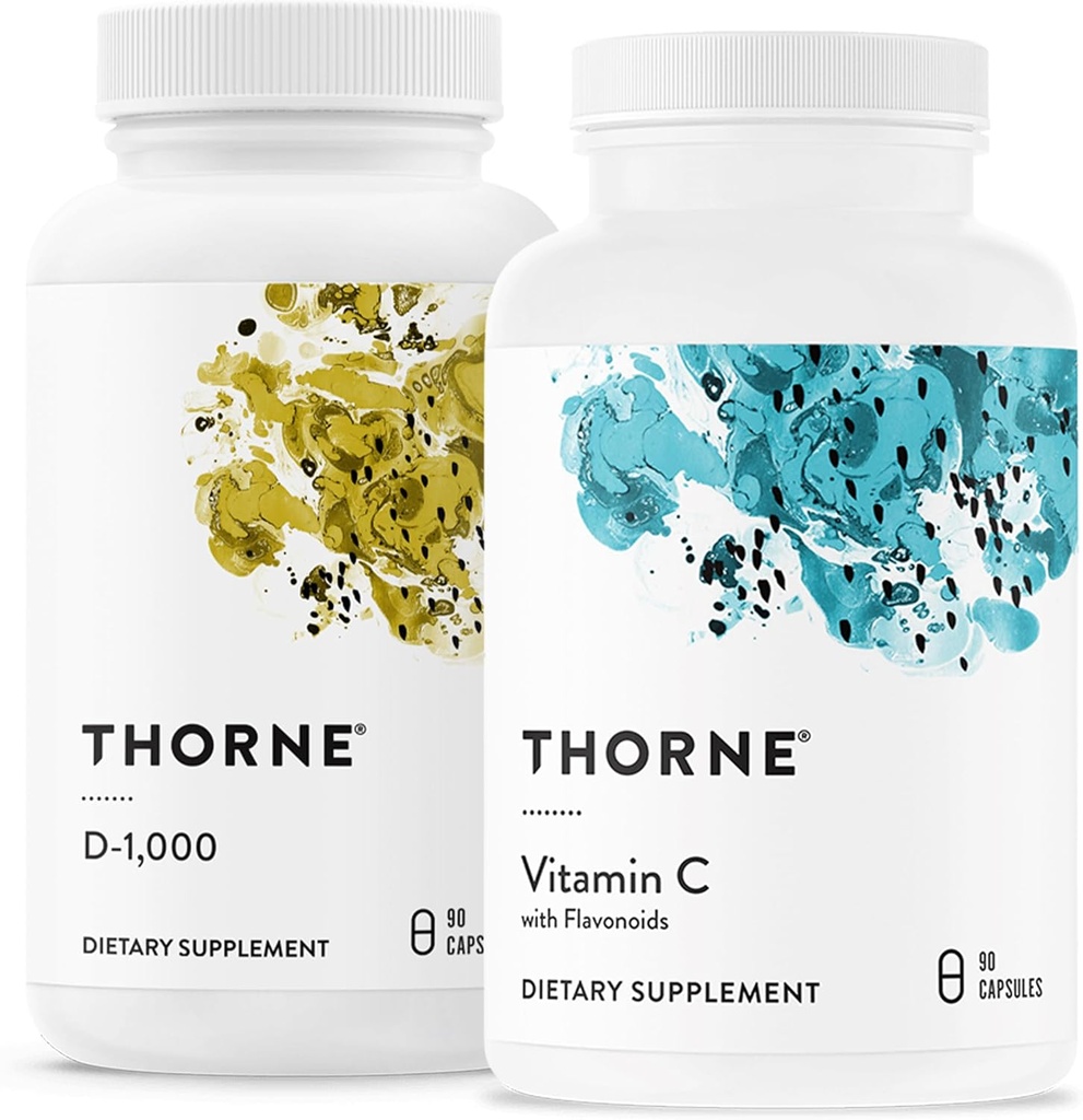 THORNE - Immune Support Combo - Vitamina D3 & Vitamina C Blend for Healthy Immune Function - 30 a 90 Servings