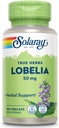 SOLARAY Lobelia Aerial 50mg ← Respiratorio saludable y la función bronquial Soporte Silencioso Ginger Root para Añadido soporte pulmonar ← No GMO & Vegan TEN 100 VegCaps