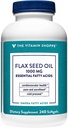 El aceite de semilla de flujo orgánico certificado de vitamina Shoppe 1000MG, ácido graso esencial que soporta la salud cardiovascular, sin refinar " libre de pesticidas, aceite de semilla de Flax prensado frío (240 Softgels)