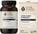 Alchemy Gut Health Supplements for Men & Women - Su Flora Probiótico Suplemento de Digestión Profesional con Soya fermentada, Prebióticos, Enzima Digestiva - Vegano, No GMO, 60 Pcs