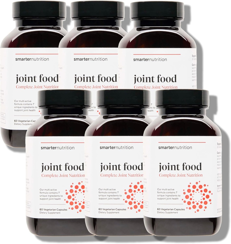 SMARTERNUTRITION Comida conjunta - Suplemento conjunto de alimentación completa para apoyar la lubricación y movilidad - Formulado con Collagen Tipo II, MSM, Vitamina C, Turmeric, Bromelain - 6 Pack[180-Day Supply]