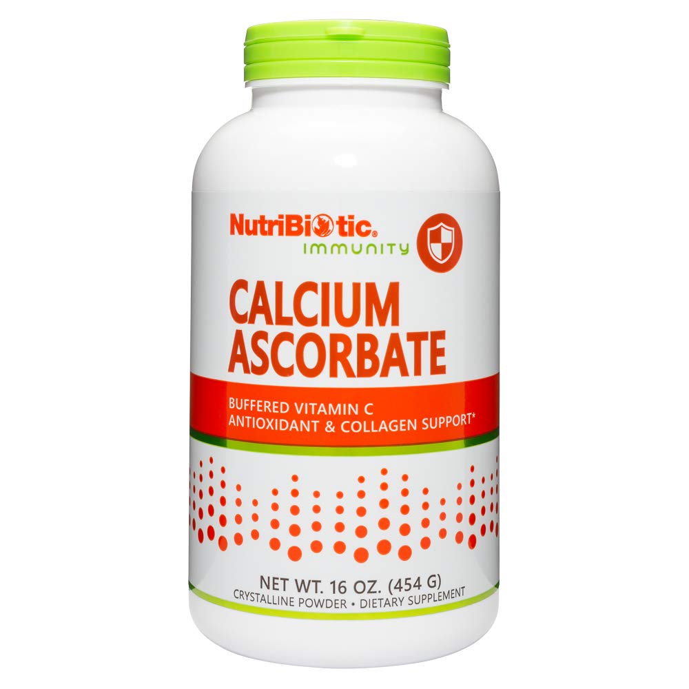 NutriBiotic - Calcio Ascorbate Vitamin C Powder, 16 Oz Silencioso Antioxidante esencial &amp; Collagen Suplemento Buffered with Calcium ← Non-Acidic &amp; Easier on Digestion Than Ascorbic Acid ← Gluten &amp; GMO Free