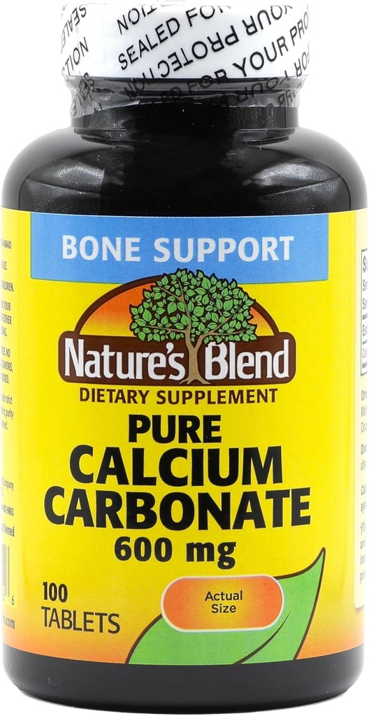 Carbonato de calcio puro de la naturaleza 600 mg 100 Tabs (1684)
