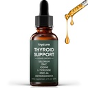 Trycure Thyroid Support Drops, Iodine & L-Tyrosine with Selenium, Zinc & Ashwagandha for Hormone Balance, Supports Energy, Mood & Daily Wellness, Berry Flavor Liquid, 2 fl oz(60ml)