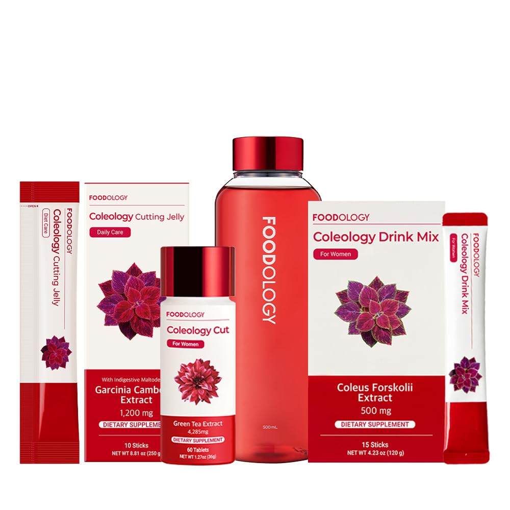 FOODOLOGÍA Fat Burner Red Line Bundle Coleology Drink Mix " Coleology Cut " Cutting Jelly " Water Bottle