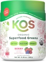 KOS Ecológico Superfood Greens Powder - Gut Health from Prebiotic Fiber, Supergreens and Adaptogens - USDA Certified Organic, Made in a GMP Certified Facility - 28 Servings Berry