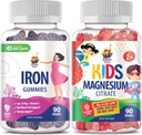 SUNNY SAM Magnesium Gummies for Kids & Iron Gummies for Adults - Vitaminas de hierro con vitamina C